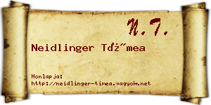 Neidlinger Tímea névjegykártya